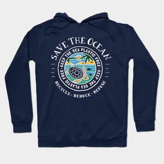 Save The Ocean Keep The Sea Plastic Free Turtle Hoodie by bangtees